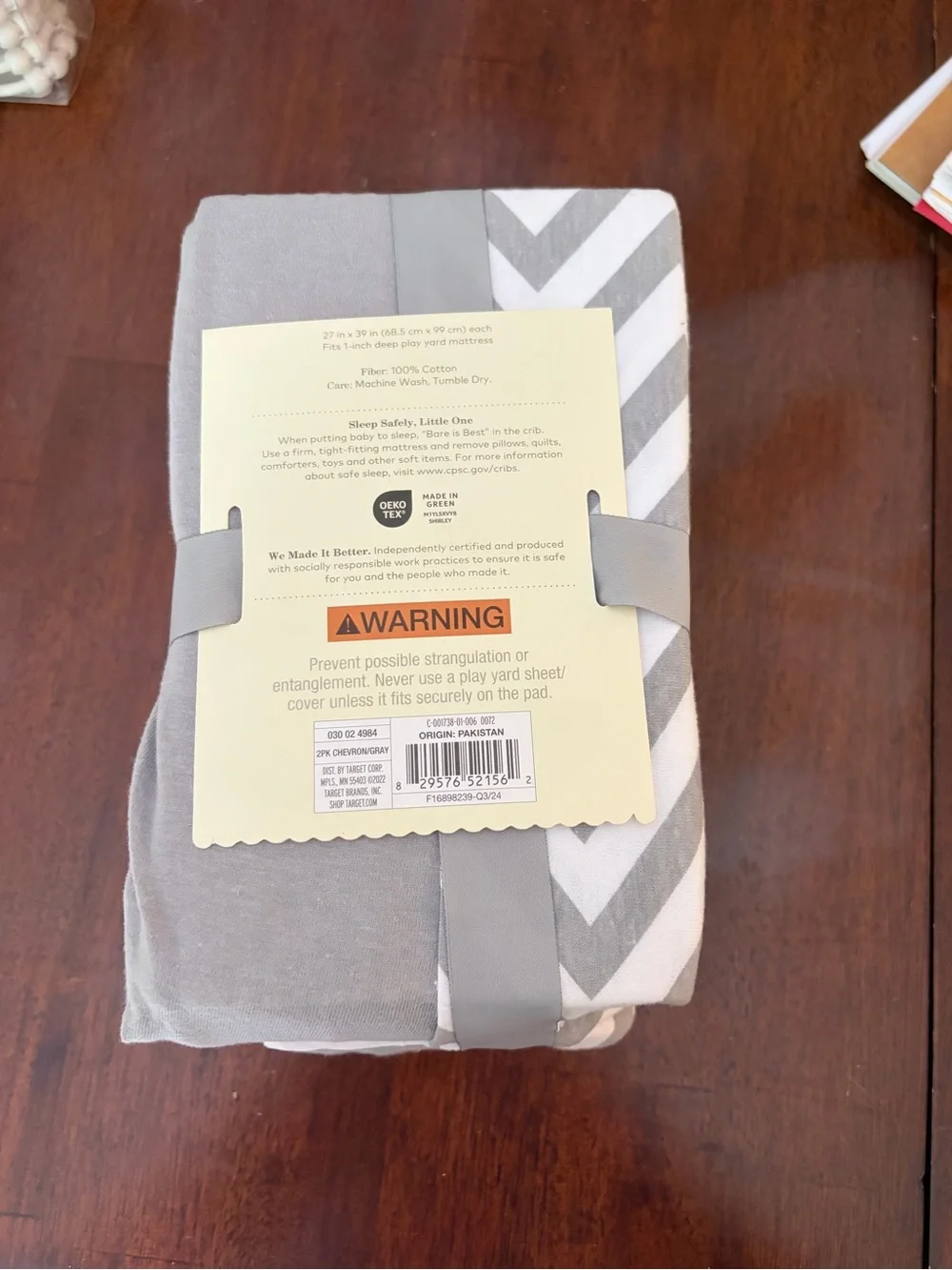 Cloud Island 2-Pack Jersey Play Yard Fitted Sheets - Gray & White